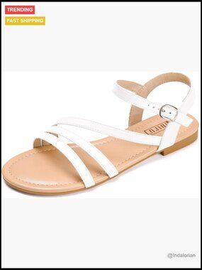 Strappy Sandals with Back Strap Open Toe Slingback Ankle Strap